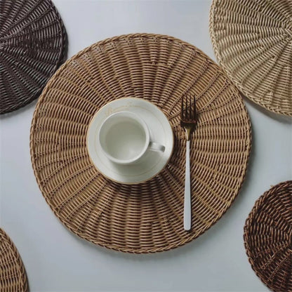 Avelena | 6-teiliges Set Dickere Rattan Tischset