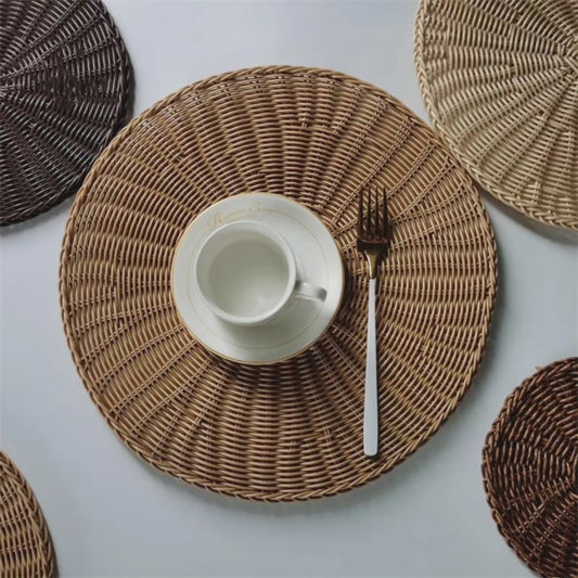Avelena | 6-teiliges Set Dickere Rattan Tischset