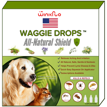 Avelena | Waggie Drops Natürliche Anti-Floh, Zecken, & Mücken Spot-On - Safest 5+ Monate Topische Schutz