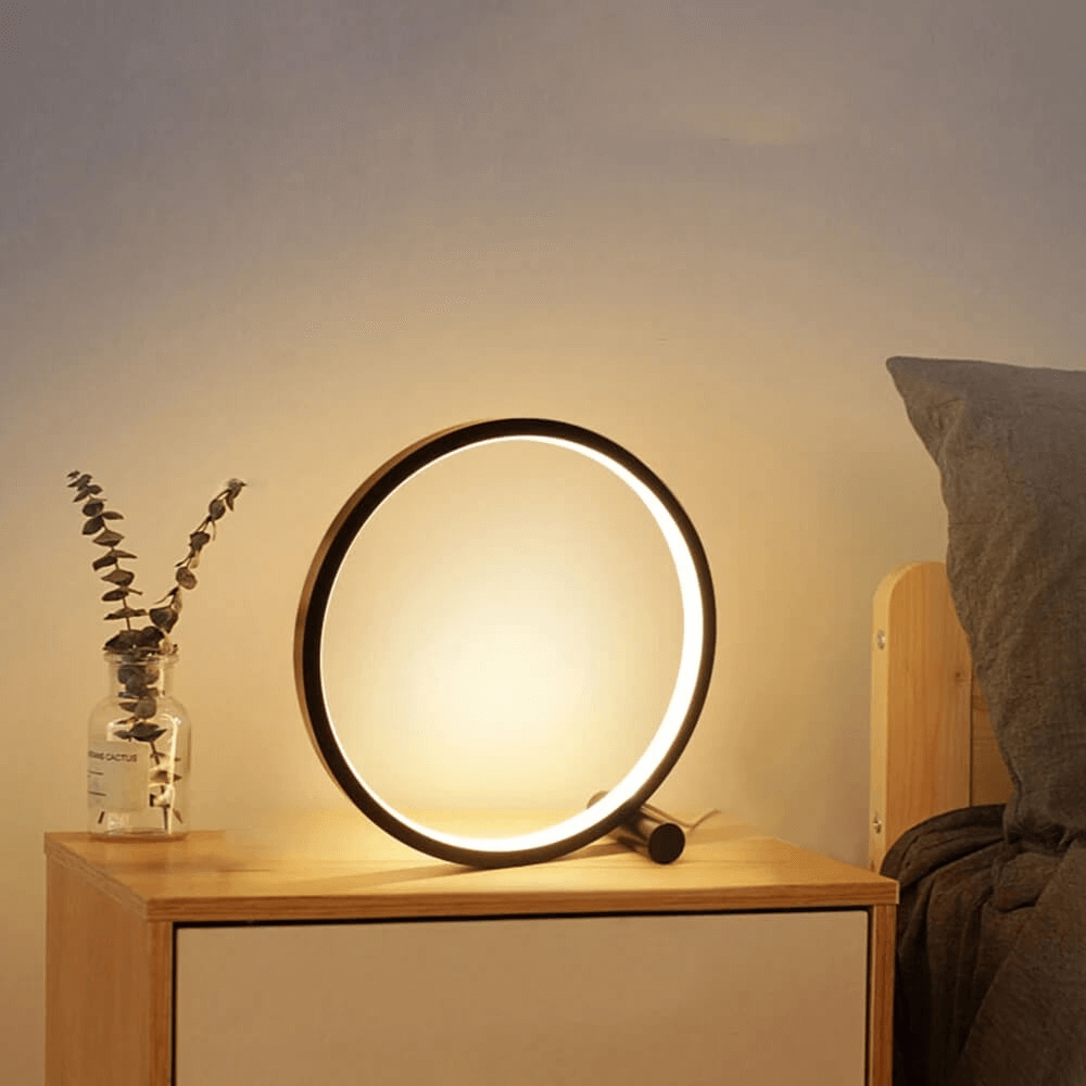 Avelena | Halo Glo Lampe – minimalistische dimmbare runde LED-Tischlampe