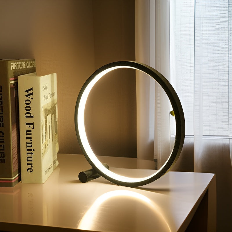 Avelena | Halo Glo Lampe – minimalistische dimmbare runde LED-Tischlampe