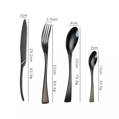 Avelena – Luxuriöses schwarzes Besteckset aus Edelstahl (24/42/48/84-teilig)