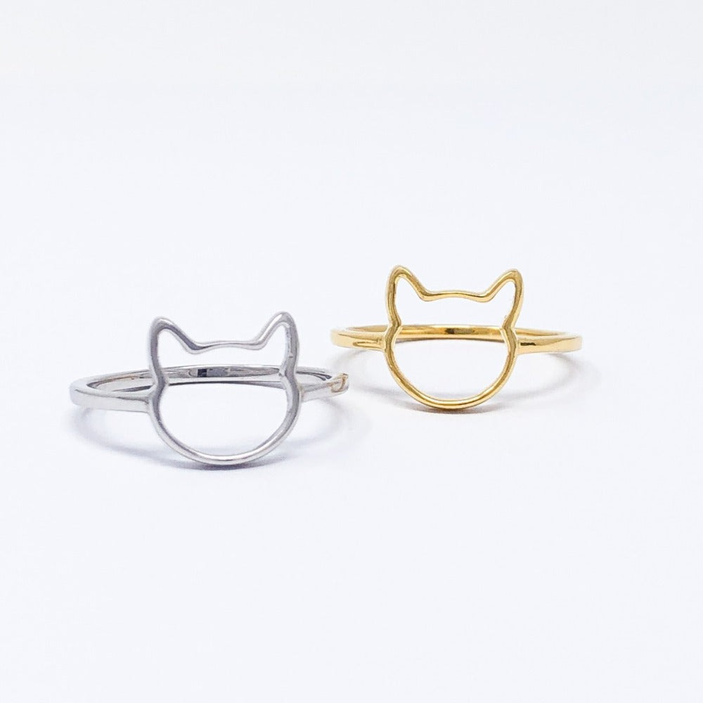 Avelena | Offene Katzen Gesicht Ring