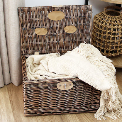 Avelena | Antique Wash Wicker Chest Hamper