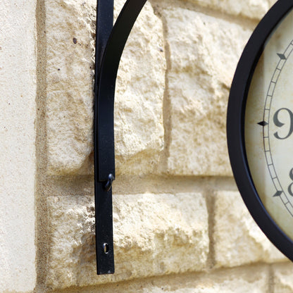 Avelena | Black  Double Sided Railway Outdoor Clock