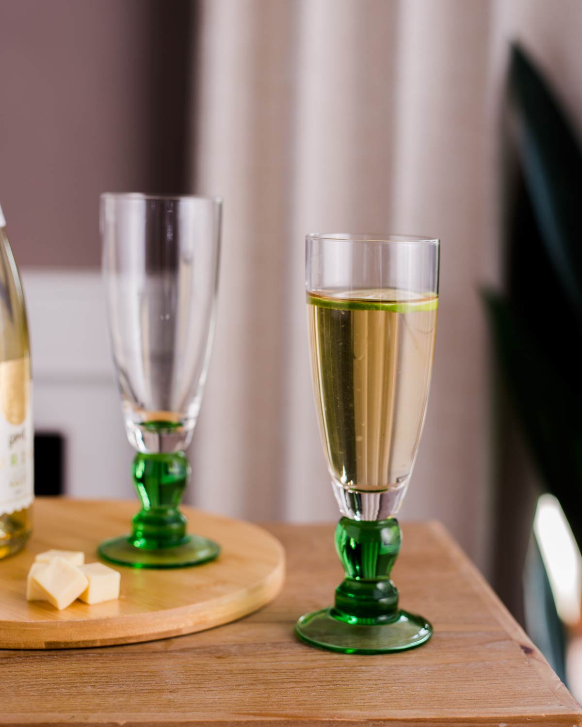Avelena | Swirl Green Champagnerflöte - Set von 6