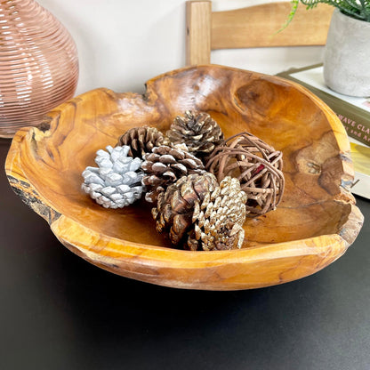 Avelena | Teak Root Wood Decorative Bowl 30cm