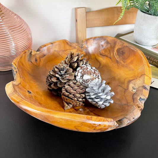 Avelena | Teak Root Wood Decorative Bowl 30cm