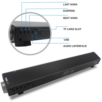 Avelena | Soundbar LP-08 (CE0150) USB MP3 Player 2.1CH Bluetooth Kabellose Soundbar Lautsprecher (Schwarz)