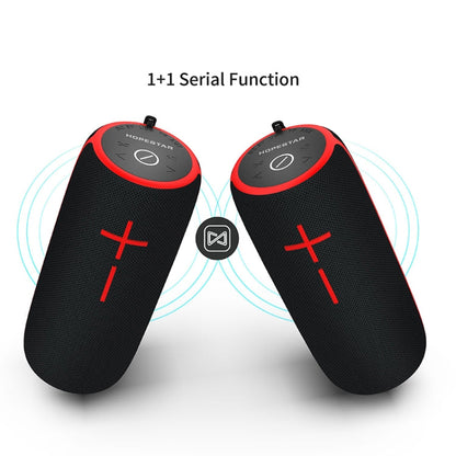 Avelena | HOPESTAR P21 TWS Tragbarer Outdoor Wasserdichter Gewebter Texturierter Bluetooth-Lautsprecher, Unterstützt Freisprechanruf & U-Disk & TF-Karte & 3,5 mm AUX & FM (Rot)