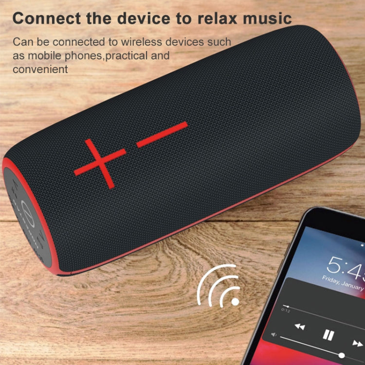 Avelena | HOPESTAR P21 TWS Tragbarer Outdoor Wasserdichter Gewebter Texturierter Bluetooth-Lautsprecher, Unterstützt Freisprechanruf & U-Disk & TF-Karte & 3,5 mm AUX & FM (Rot)