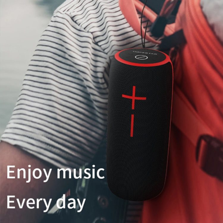 Avelena | HOPESTAR P21 TWS Tragbarer Outdoor Wasserdichter Gewebter Texturierter Bluetooth-Lautsprecher, Unterstützt Freisprechanruf & U-Disk & TF-Karte & 3,5 mm AUX & FM (Rot)