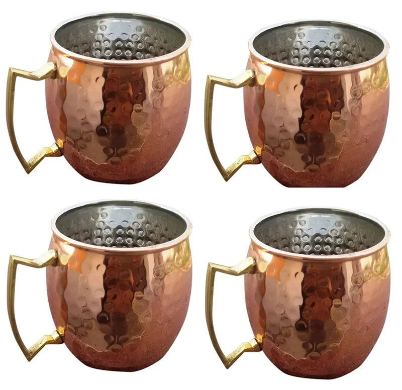 Avelena | Gehammerte Kupferbecher Set Chillcopper