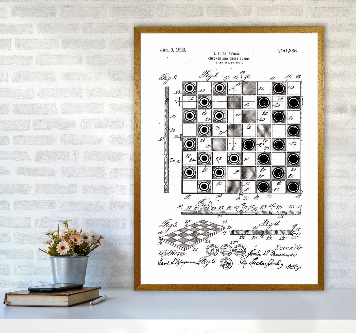 Avelena | Schach- und Damenbrett Patent Kunstdruck