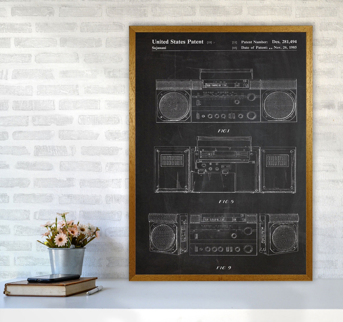 Avelena | Boombox Patent Kunstdruck