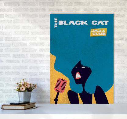 Avelena | Schwarze Katze Jazz Kunstdruck von Jason Stanley