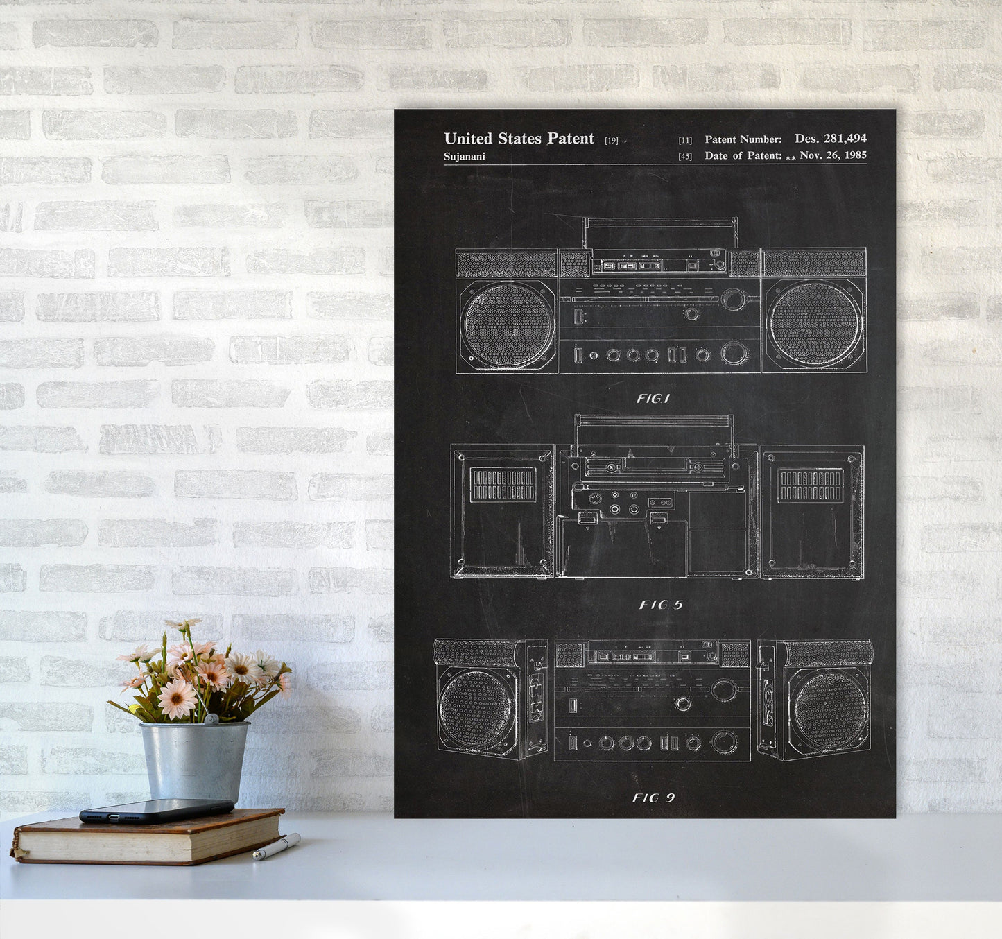 Avelena | Boombox Patent Kunstdruck