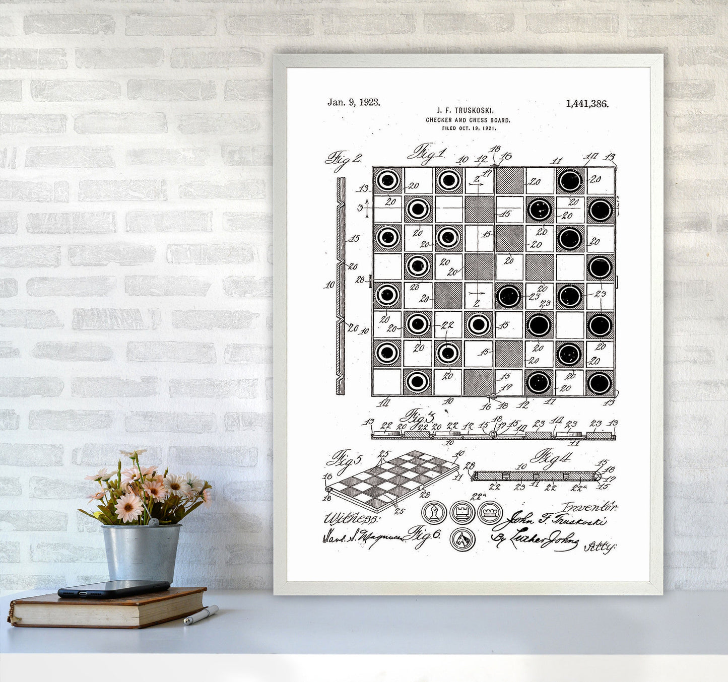 Avelena | Schach- und Damenbrett Patent Kunstdruck