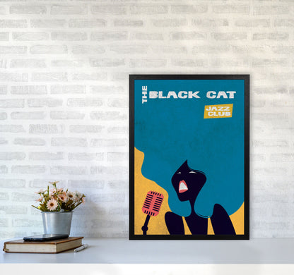 Avelena | Schwarze Katze Jazz Kunstdruck von Jason Stanley