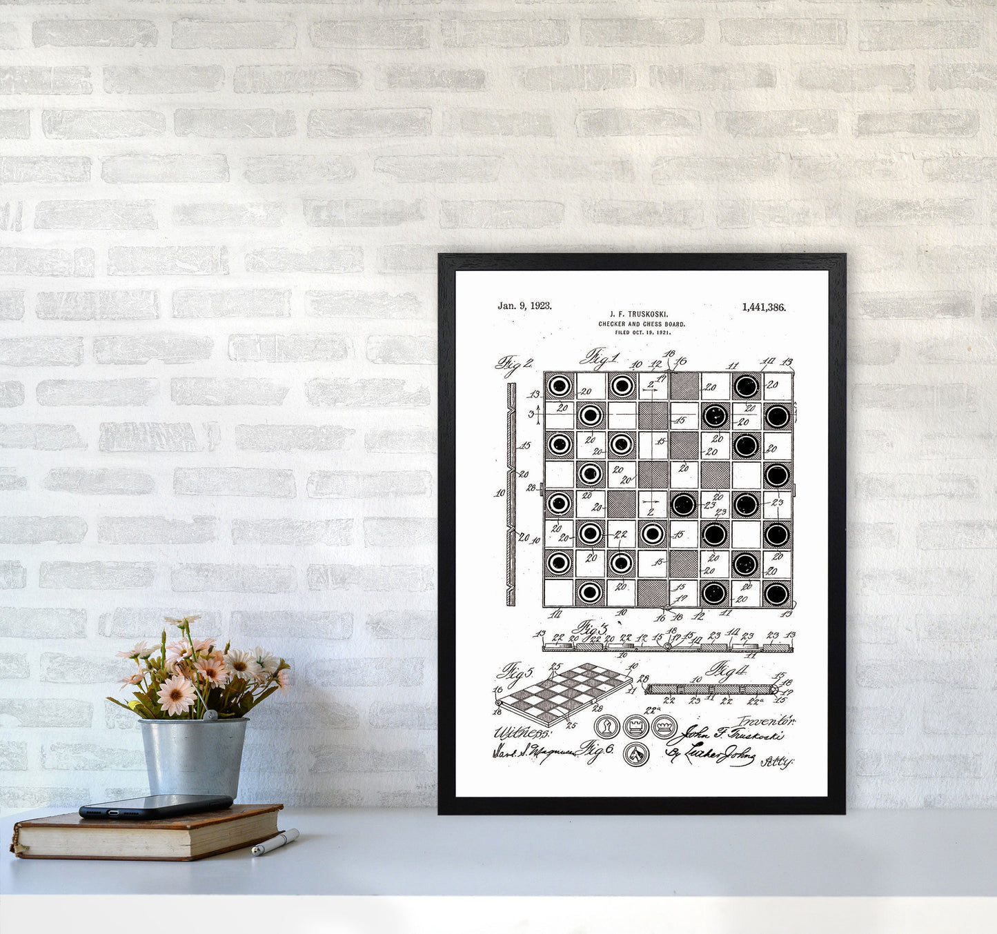 Avelena | Schach- und Damenbrett Patent Kunstdruck