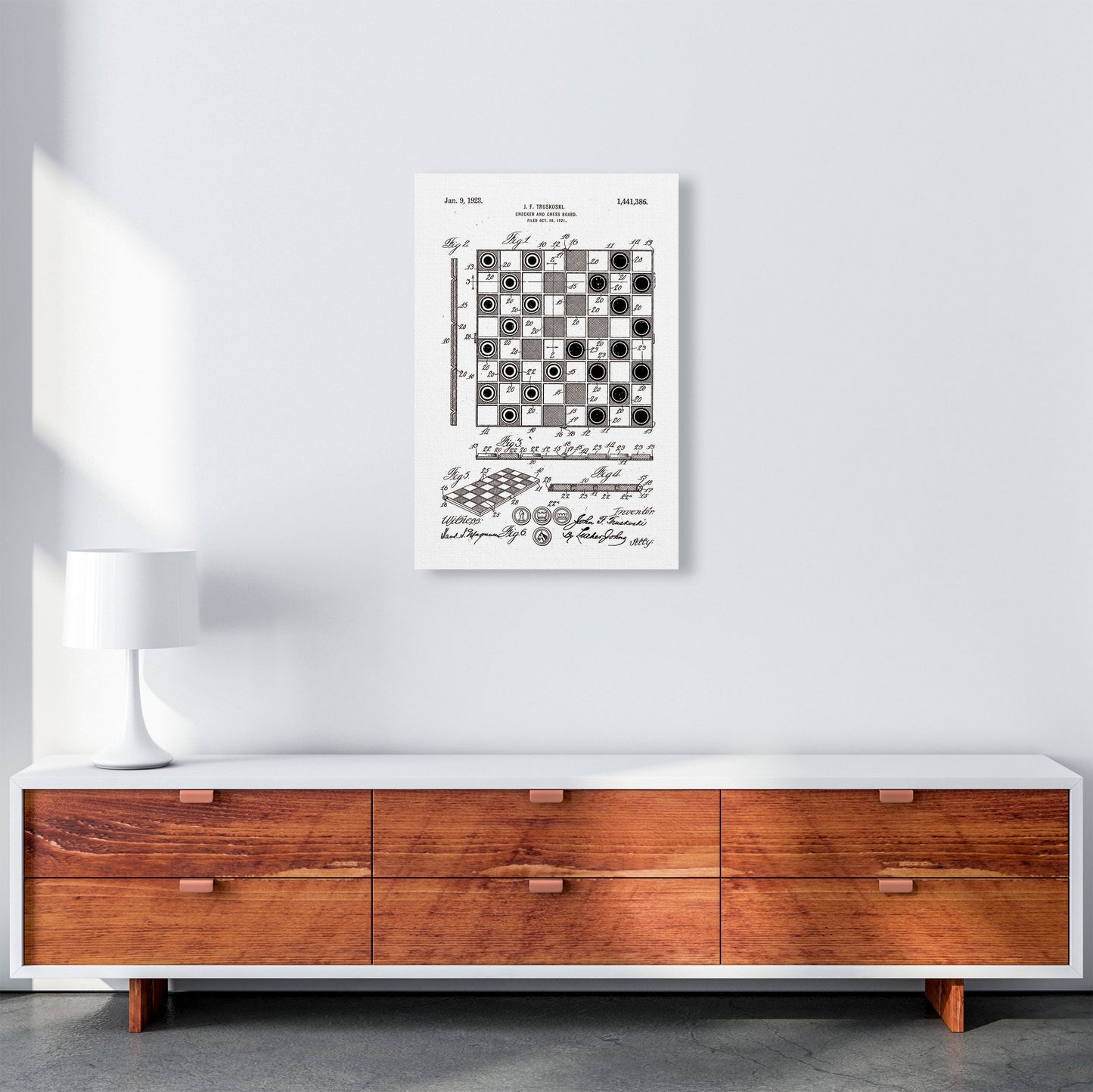 Avelena | Schach- und Damenbrett Patent Kunstdruck