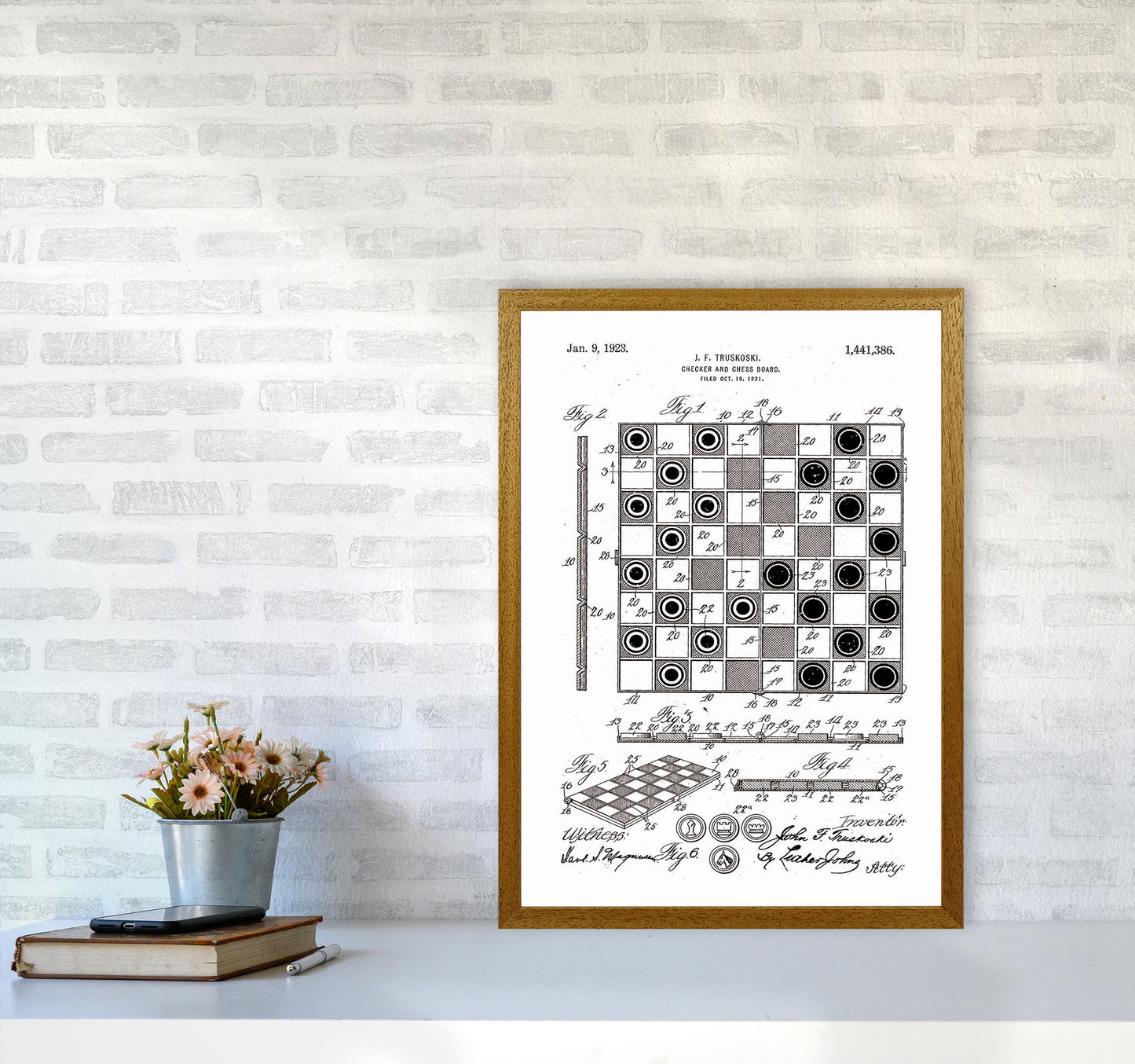 Avelena | Schach- und Damenbrett Patent Kunstdruck