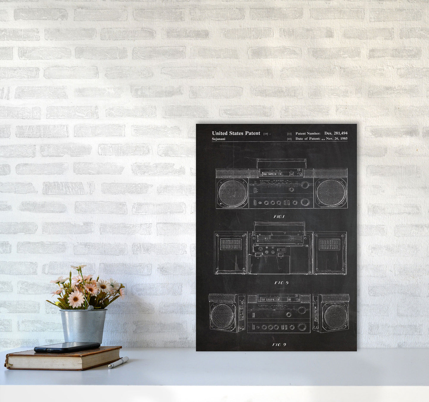 Avelena | Boombox Patent Kunstdruck