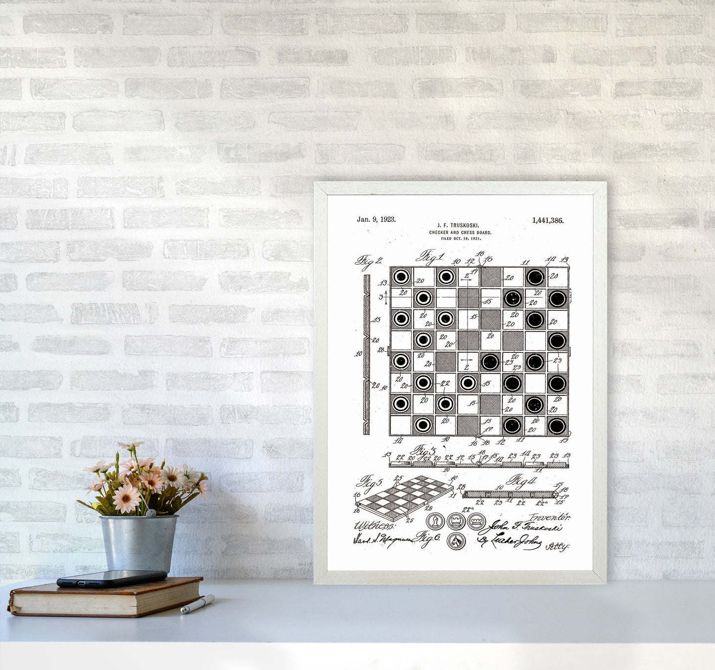 Avelena | Schach- und Damenbrett Patent Kunstdruck
