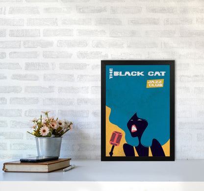 Avelena | Schwarze Katze Jazz Kunstdruck von Jason Stanley