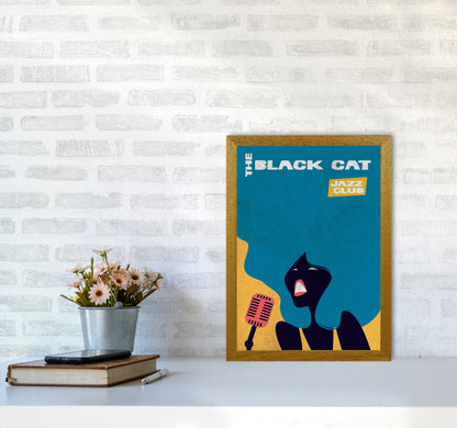 Avelena | Schwarze Katze Jazz Kunstdruck von Jason Stanley