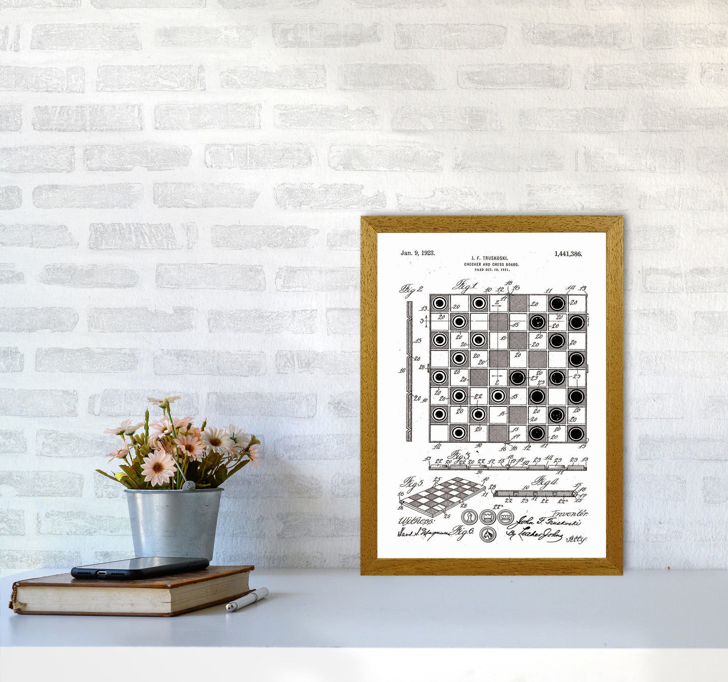 Avelena | Schach- und Damenbrett Patent Kunstdruck