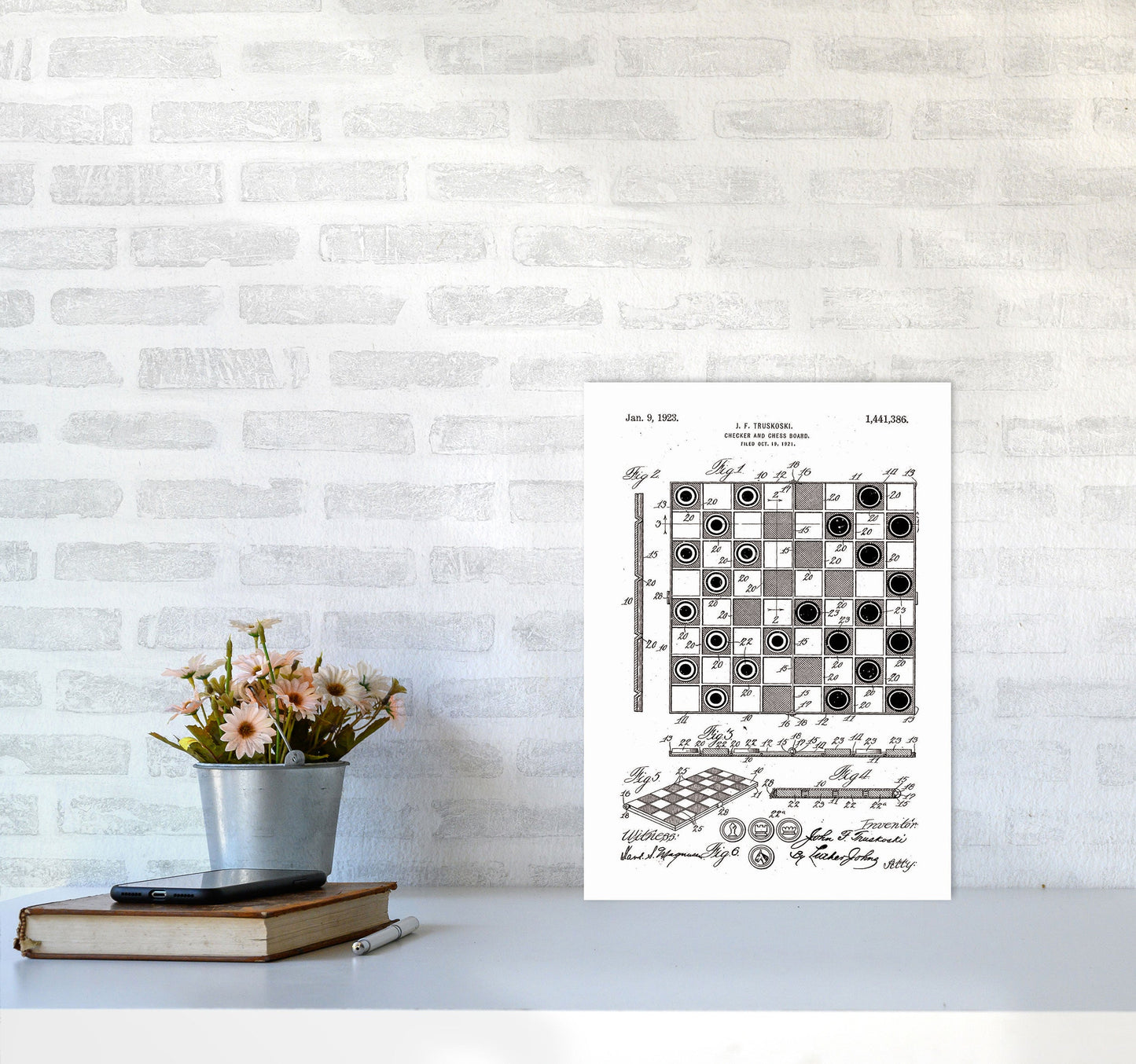 Avelena | Schach- und Damenbrett Patent Kunstdruck