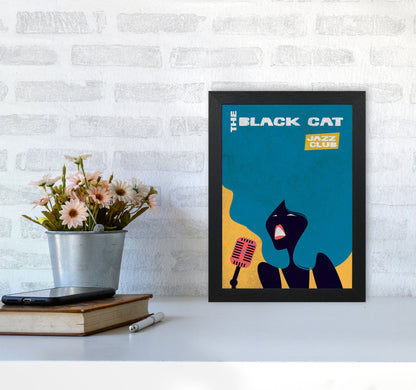 Avelena | Schwarze Katze Jazz Kunstdruck von Jason Stanley