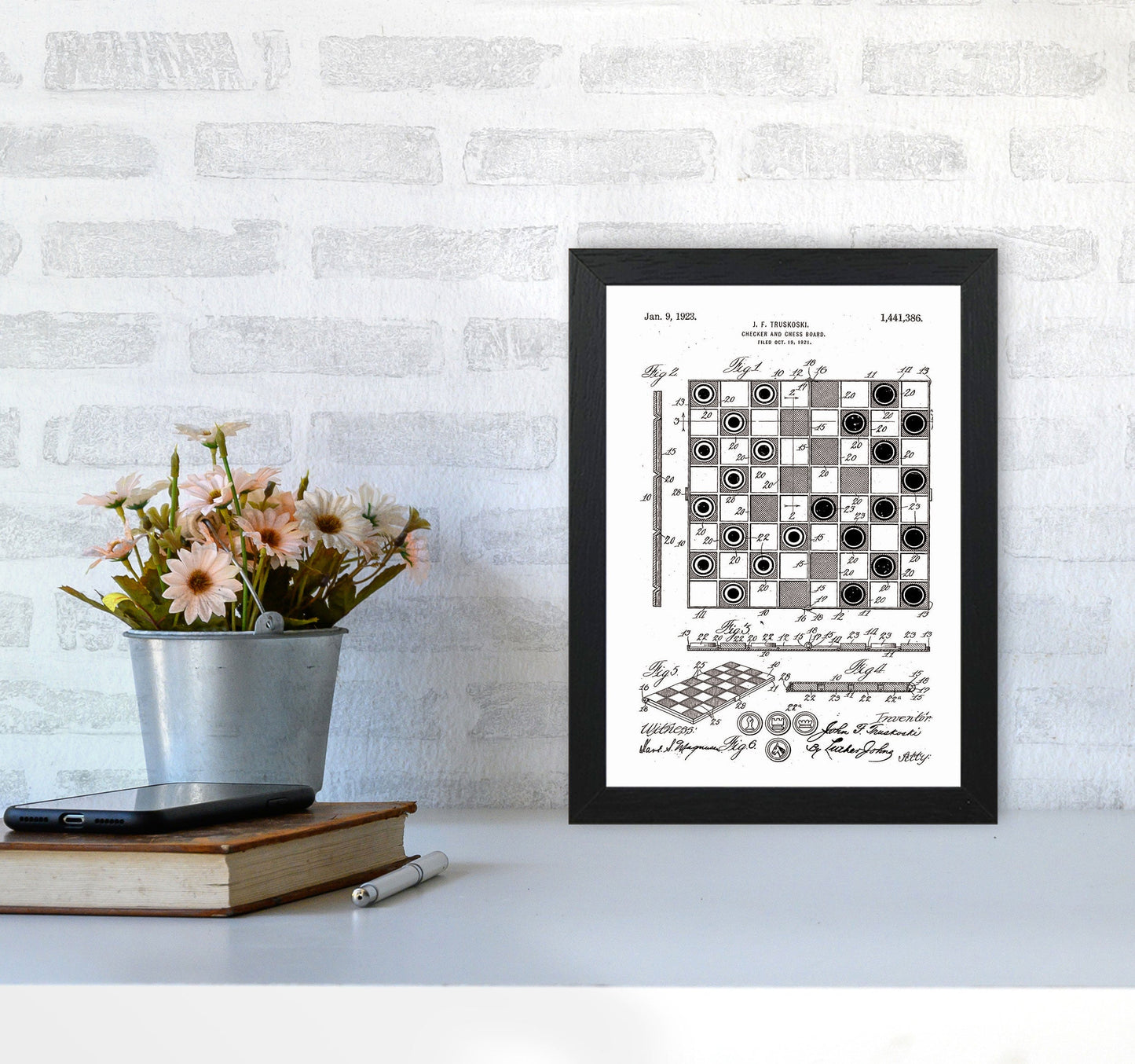 Avelena | Schach- und Damenbrett Patent Kunstdruck