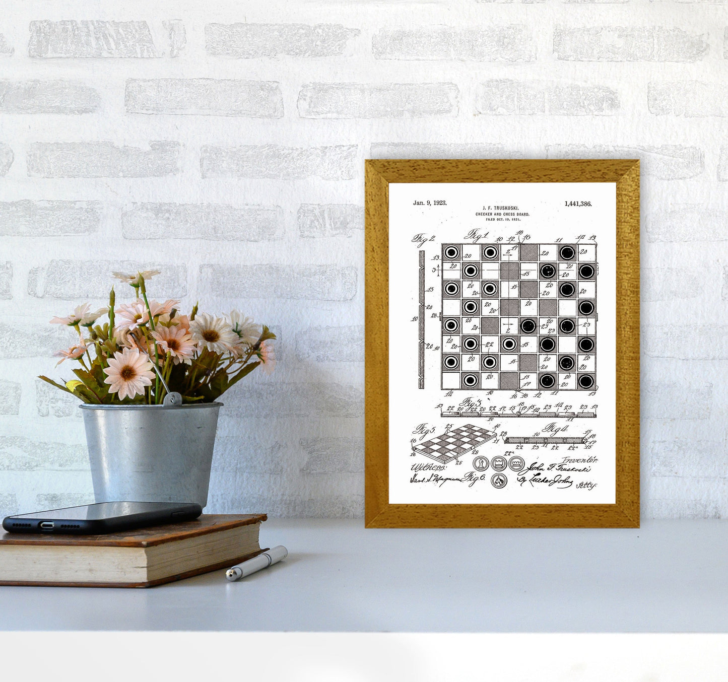 Avelena | Schach- und Damenbrett Patent Kunstdruck