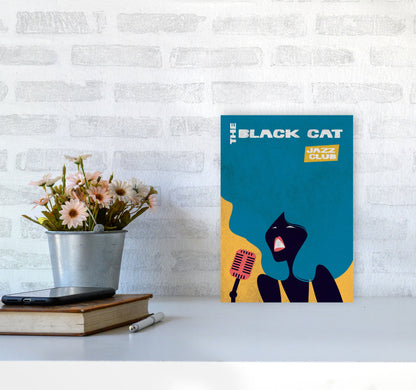 Avelena | Schwarze Katze Jazz Kunstdruck von Jason Stanley
