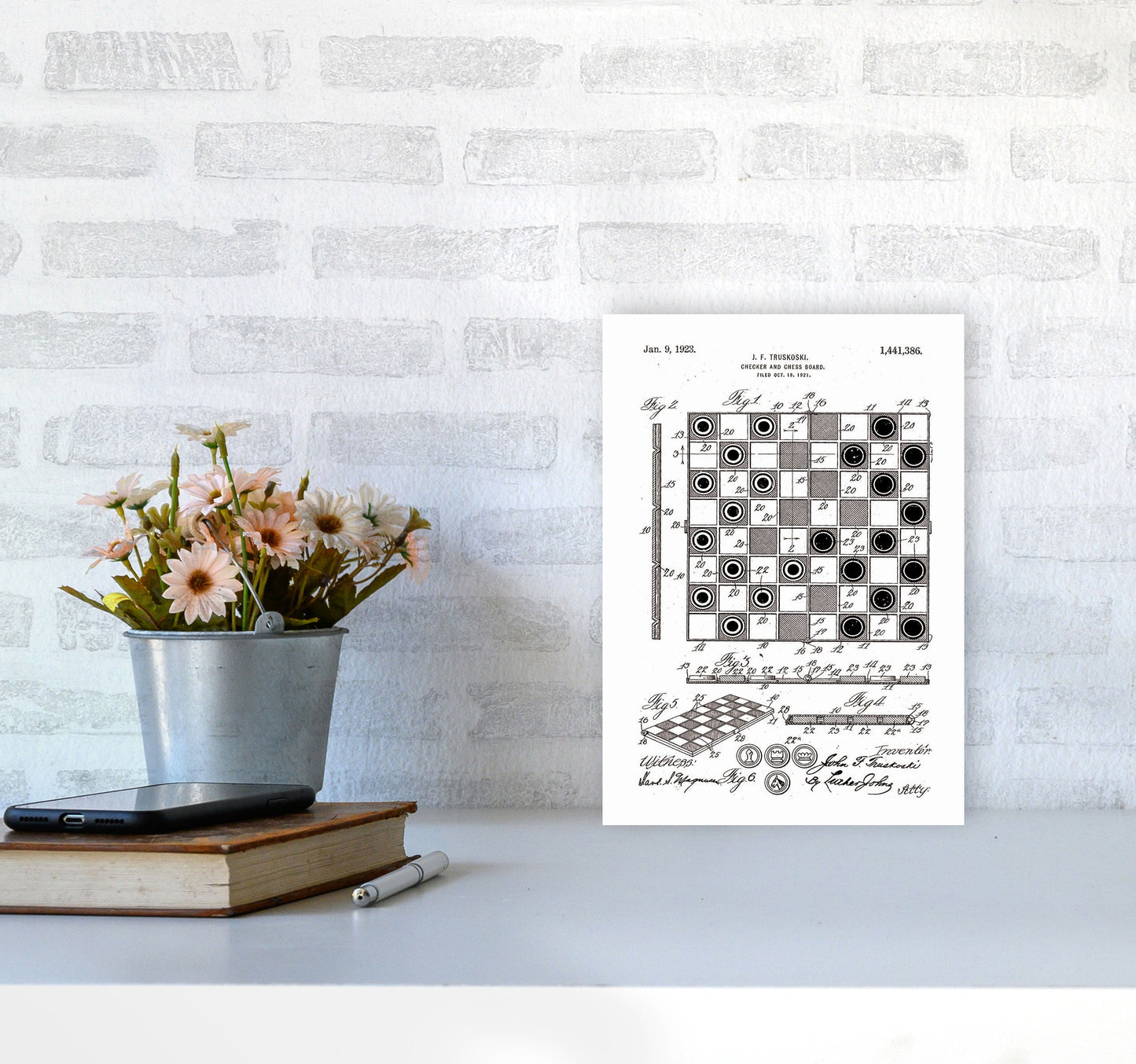 Avelena | Schach- und Damenbrett Patent Kunstdruck