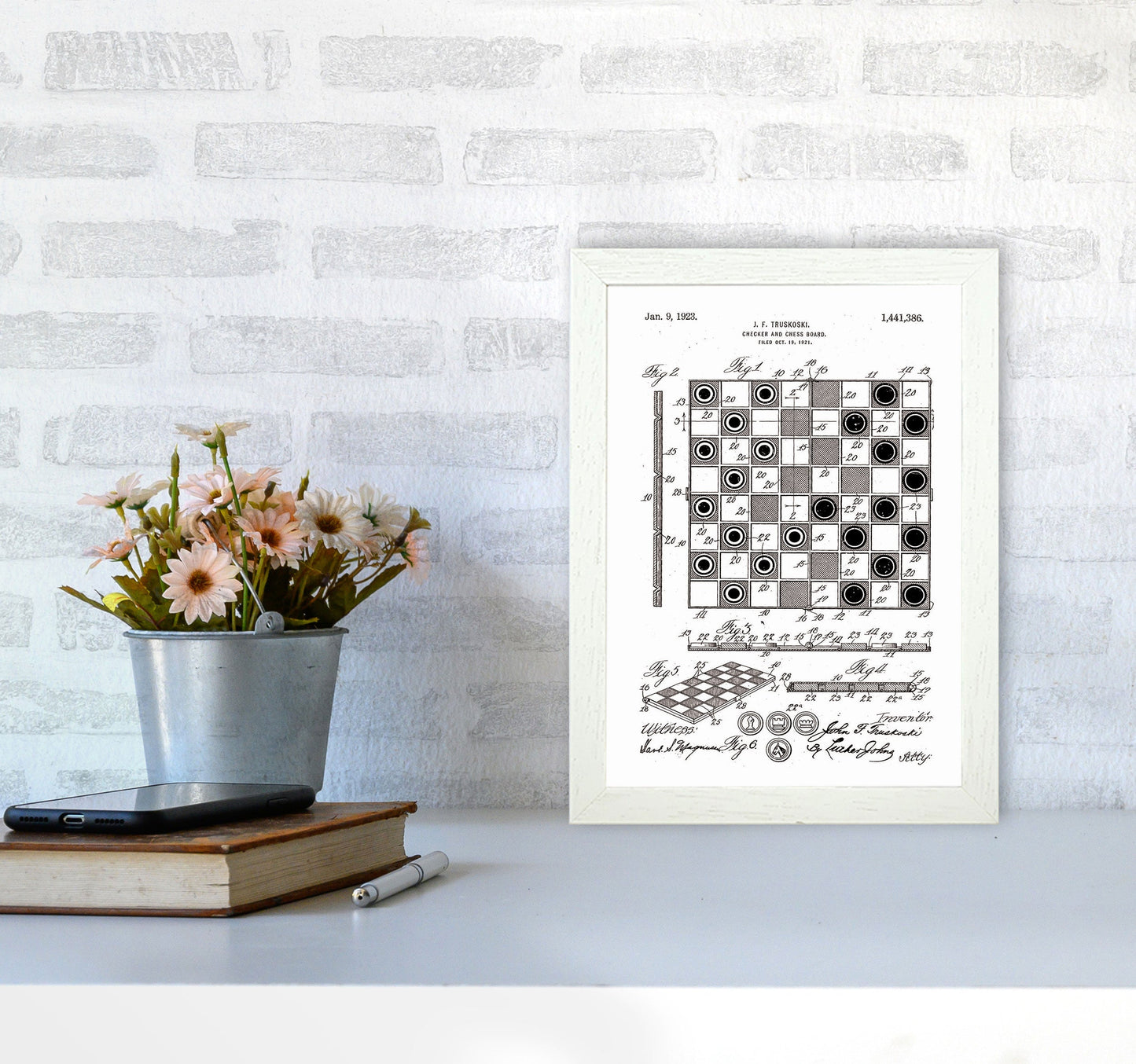 Avelena | Schach- und Damenbrett Patent Kunstdruck