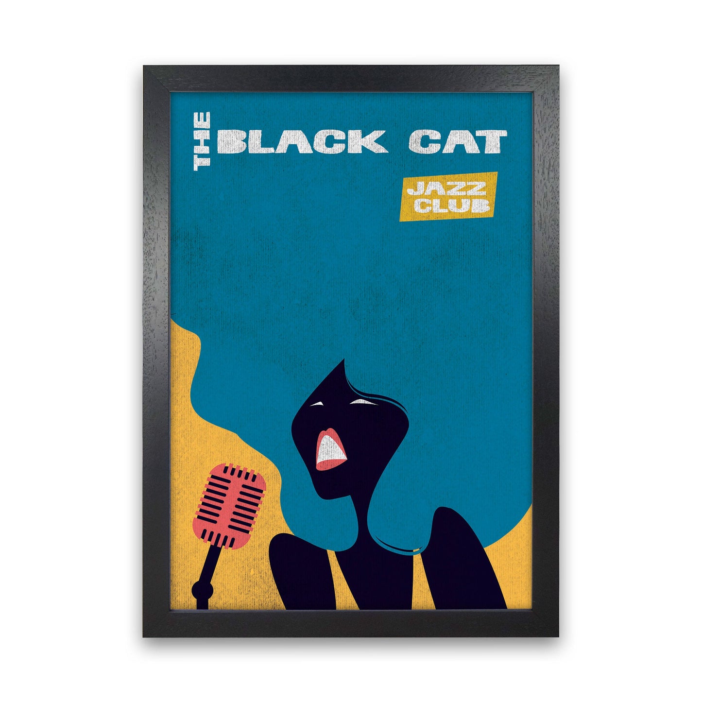 Avelena | Schwarze Katze Jazz Kunstdruck von Jason Stanley