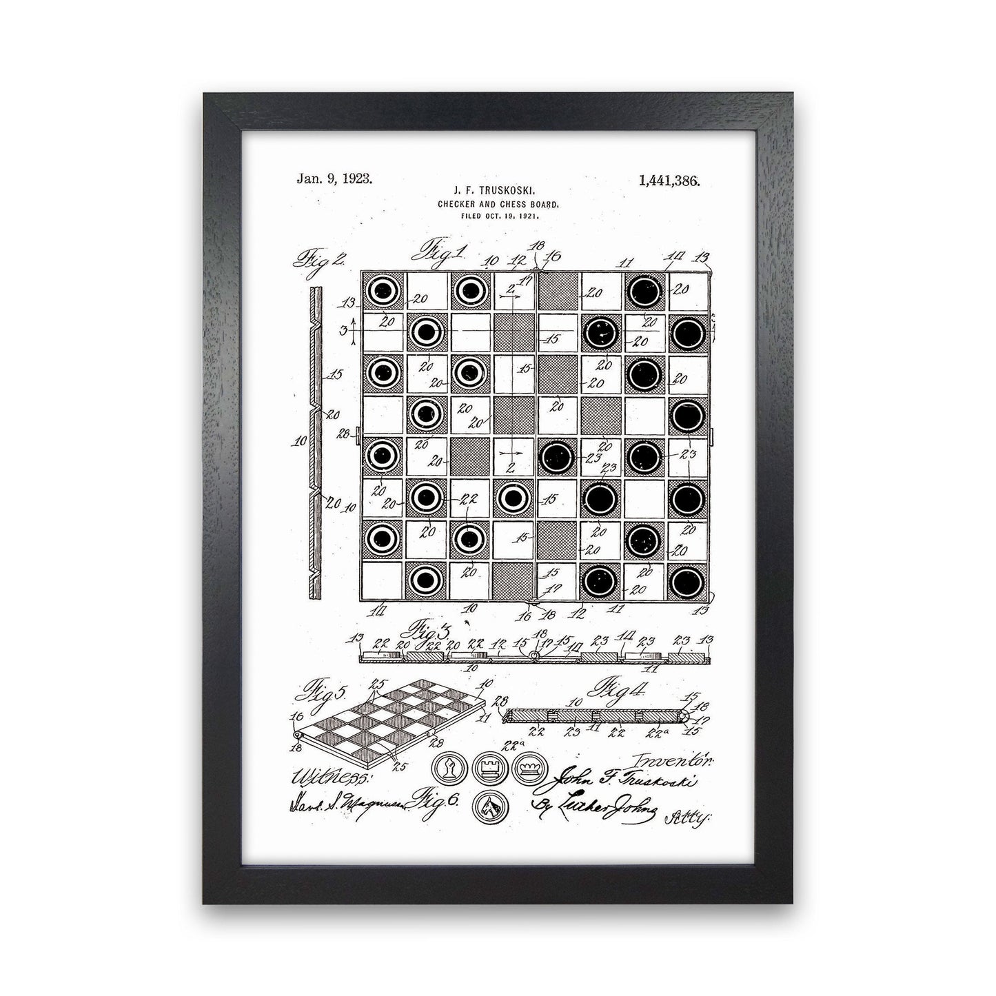 Avelena | Schach- und Damenbrett Patent Kunstdruck