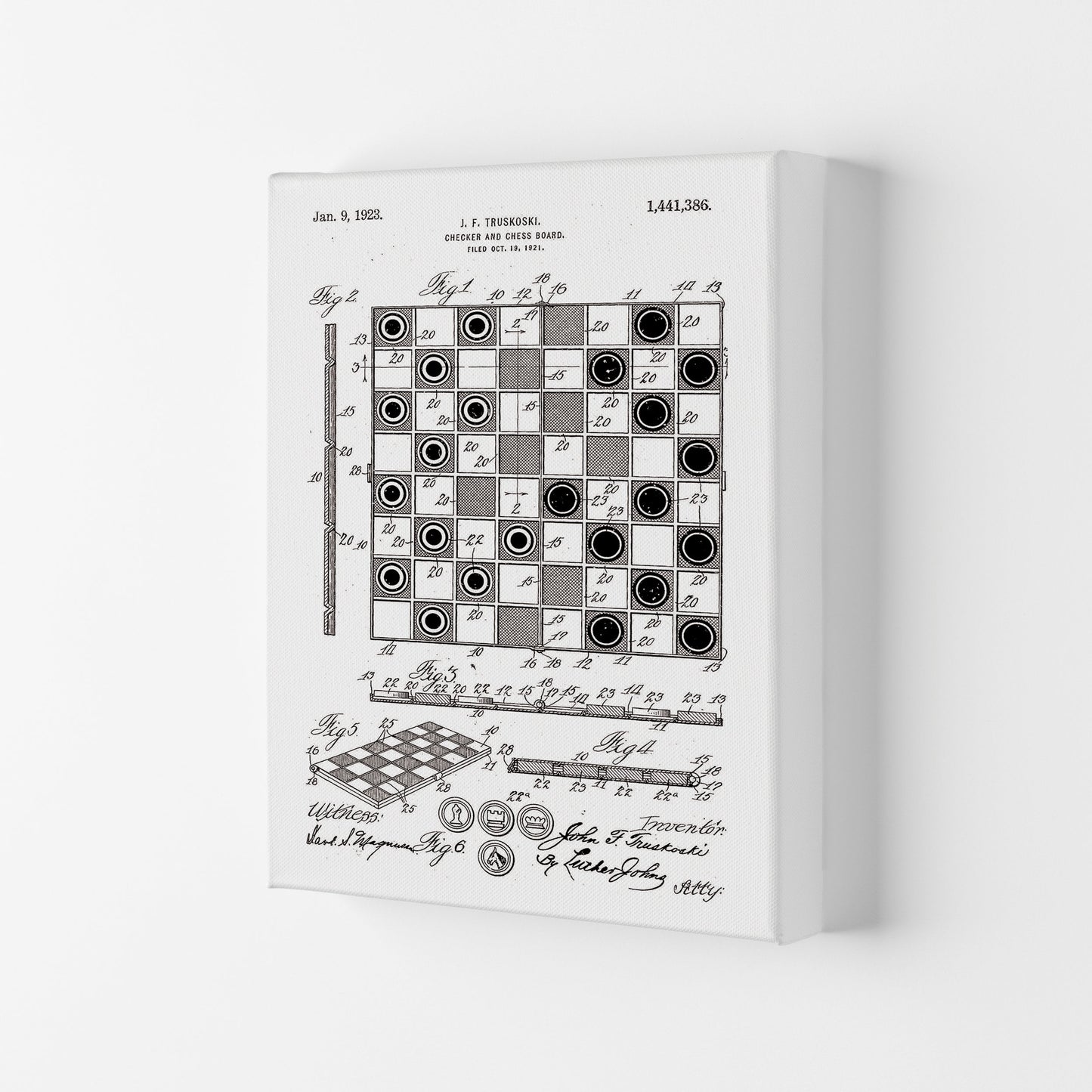 Avelena | Schach- und Damenbrett Patent Kunstdruck