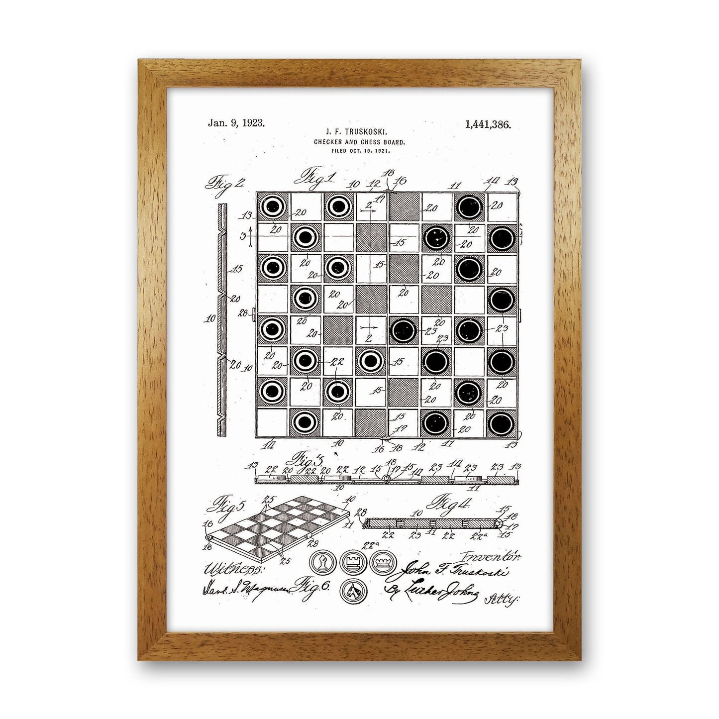 Avelena | Schach- und Damenbrett Patent Kunstdruck
