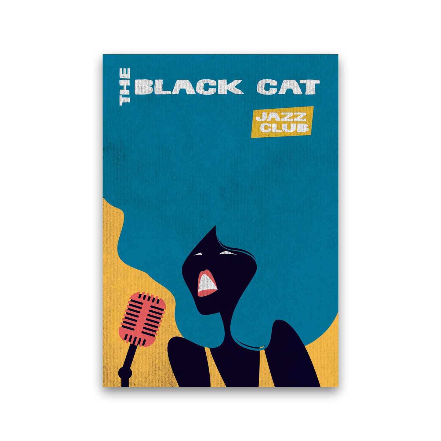 Avelena | Schwarze Katze Jazz Kunstdruck von Jason Stanley