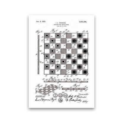 Avelena | Schach- und Damenbrett Patent Kunstdruck