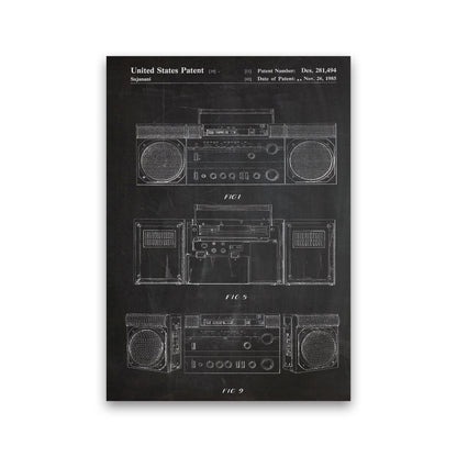 Avelena | Boombox Patent Kunstdruck