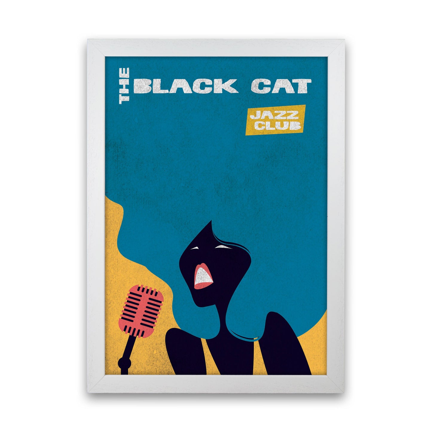 Avelena | Schwarze Katze Jazz Kunstdruck von Jason Stanley