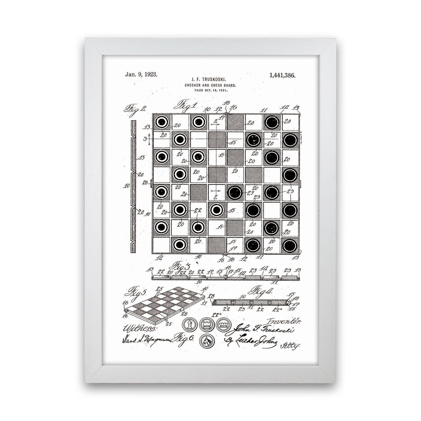 Avelena | Schach- und Damenbrett Patent Kunstdruck
