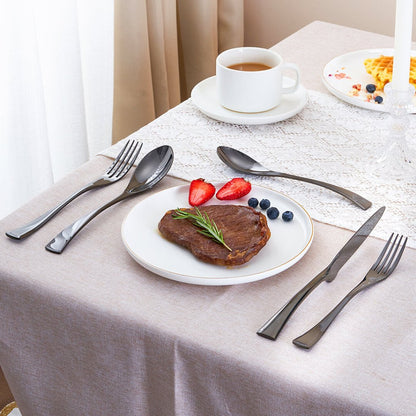 Avelena – Luxuriöses schwarzes Besteckset aus Edelstahl (24/42/48/84-teilig)