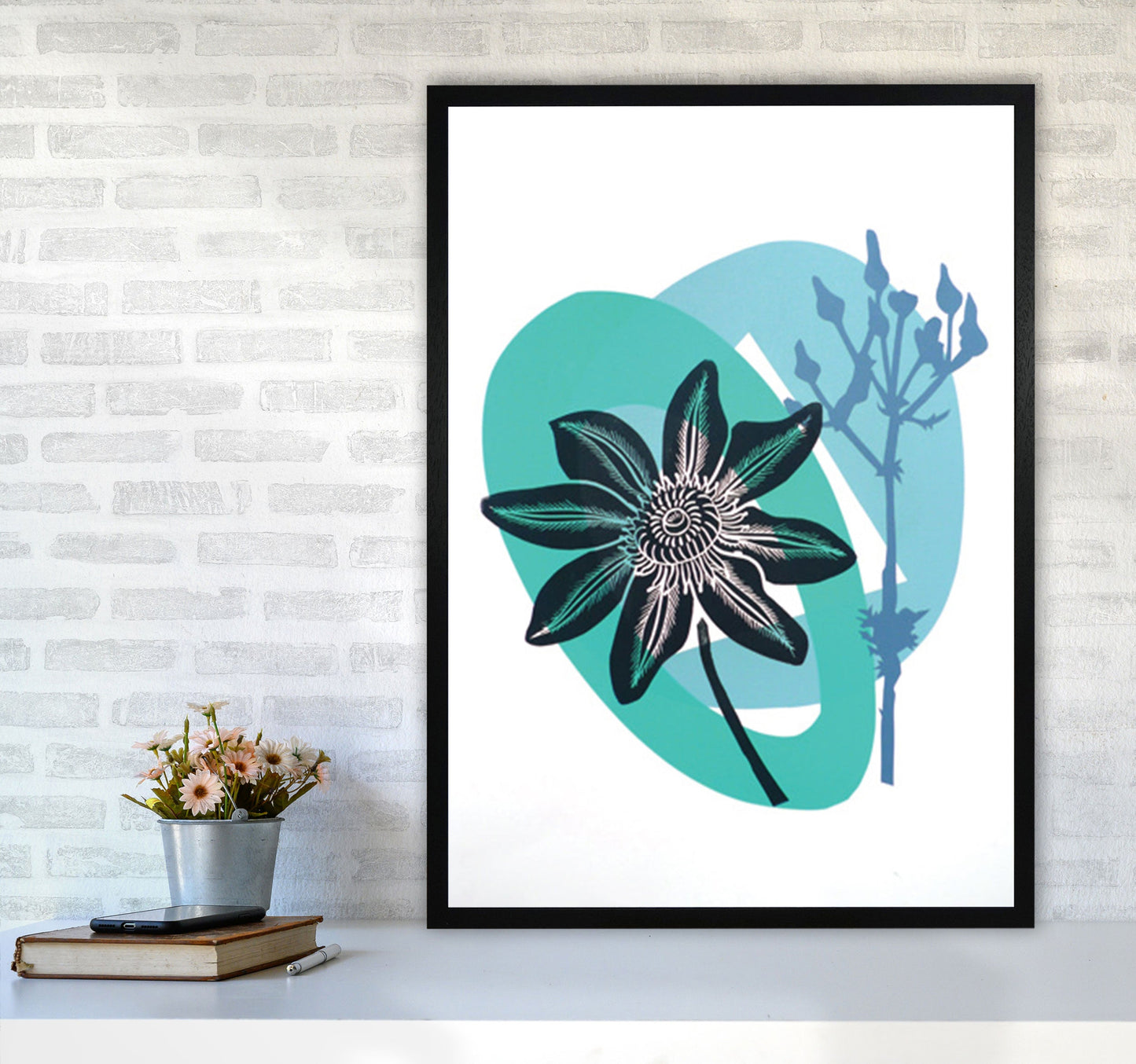 Avelena | Clematis & Jakobskreuzkraut Postkarte Kunstdokument