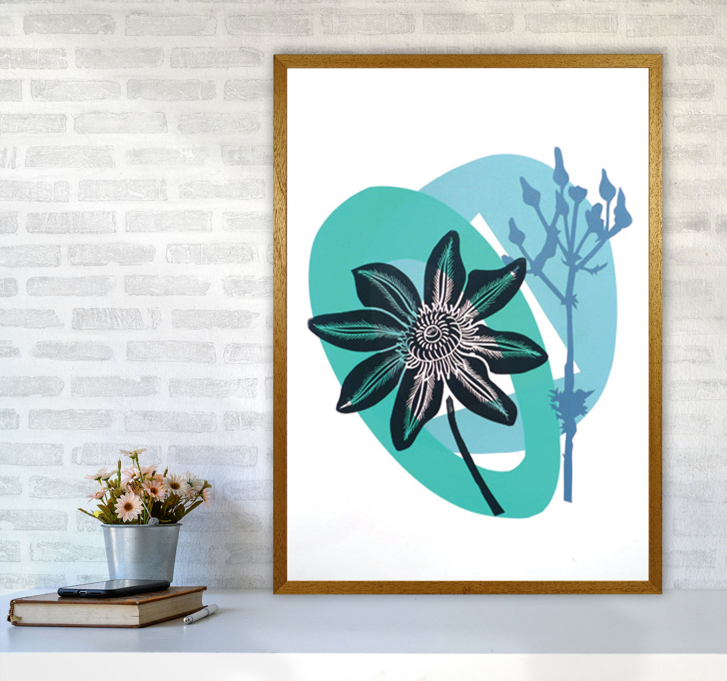 Avelena | Clematis & Jakobskreuzkraut Postkarte Kunstdokument